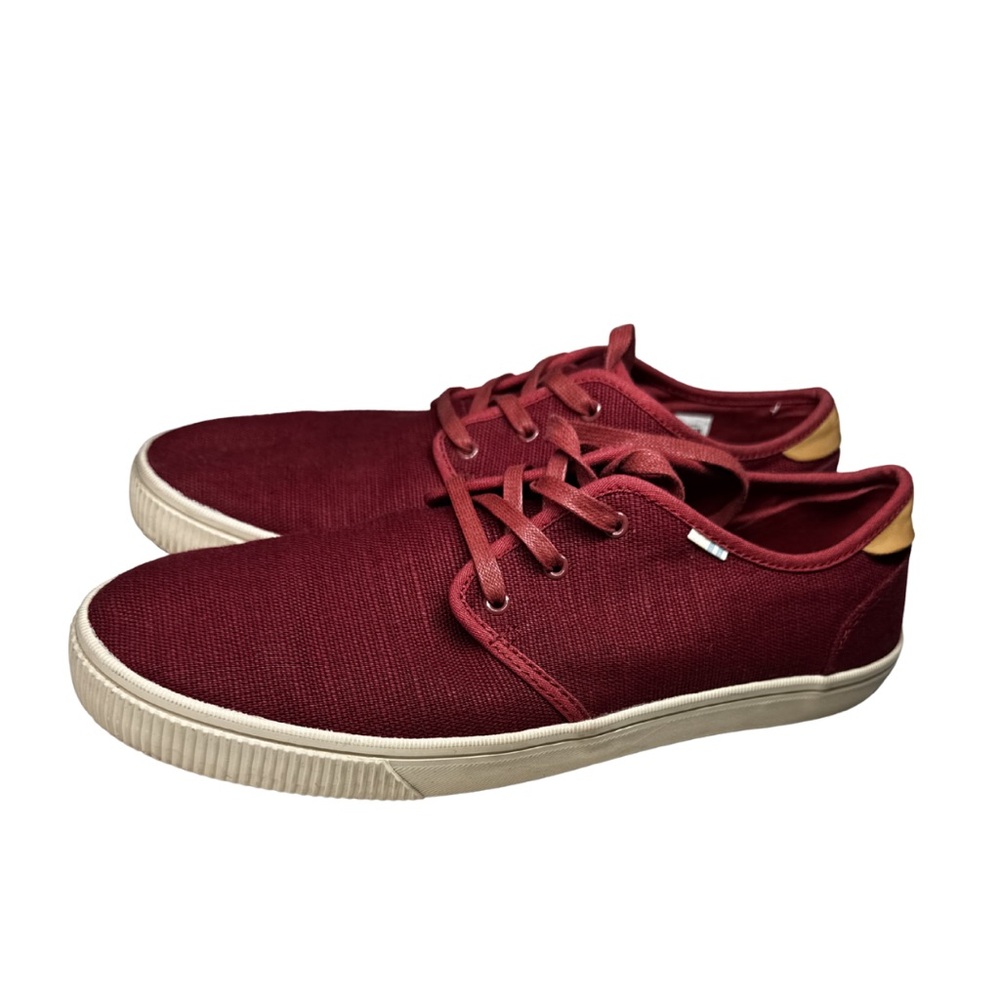 Toms Maroon Canvas Sneakers mens 9 casual preppy summer business casual holiday